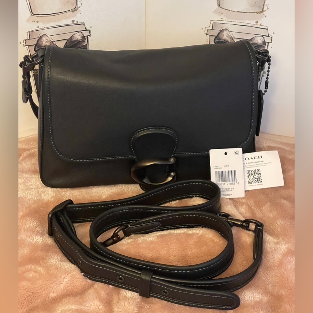 Coach Black Soft Leather Tabby Bag